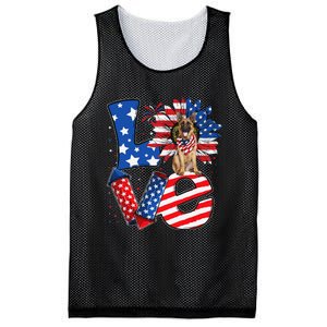 4th of July Decor Patriotic LOVE German Shepherd Dog USA Mesh Reversible Basketball Jersey Tank