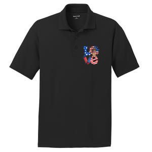 4th of July Decor Patriotic LOVE German Shepherd Dog USA PosiCharge RacerMesh Polo