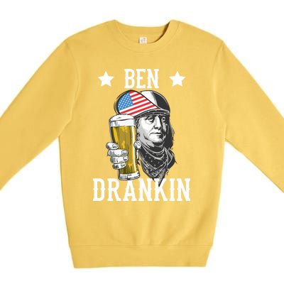 4th Of July Tee Ben Drankin Gift Premium Crewneck Sweatshirt