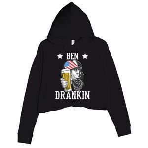 4th Of July Tee Ben Drankin Gift Crop Fleece Hoodie