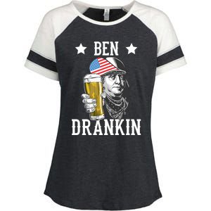 4th Of July Tee Ben Drankin Gift Enza Ladies Jersey Colorblock Tee