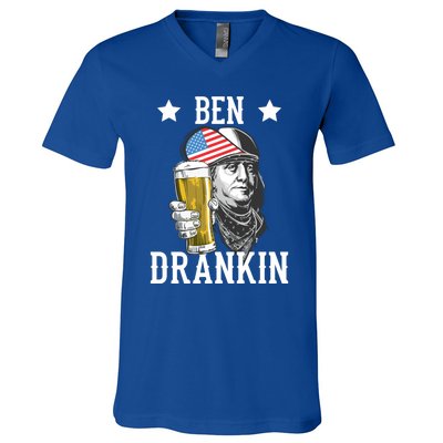 4th Of July Tee Ben Drankin Gift V-Neck T-Shirt