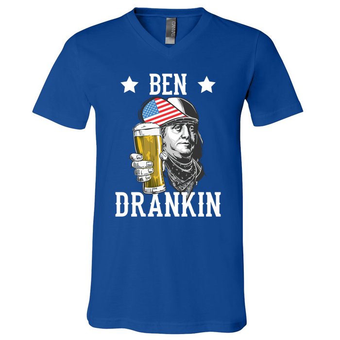 4th Of July Tee Ben Drankin Gift V-Neck T-Shirt