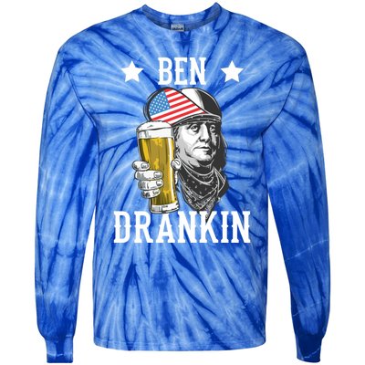 4th Of July Tee Ben Drankin Gift Tie-Dye Long Sleeve Shirt