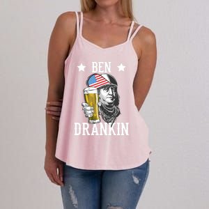 4th Of July Tee Ben Drankin Gift Women's Strappy Tank