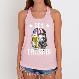 4th Of July Tee Ben Drankin Gift Women's Knotted Racerback Tank