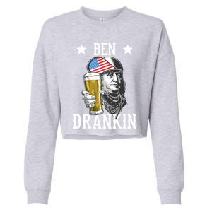 4th Of July Tee Ben Drankin Gift Cropped Pullover Crew