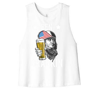 4th Of July Tee Ben Drankin Gift Women's Racerback Cropped Tank