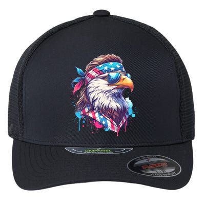 4th Of July Patriotic Funny Eagle July 4th Usa Murica Flexfit Unipanel Trucker Cap