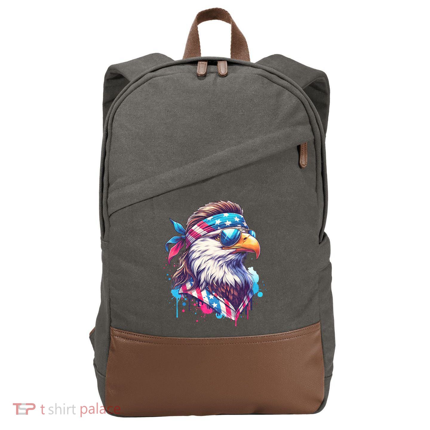 4th Of July Patriotic Funny Eagle July 4th Usa Murica Cotton Canvas Backpack