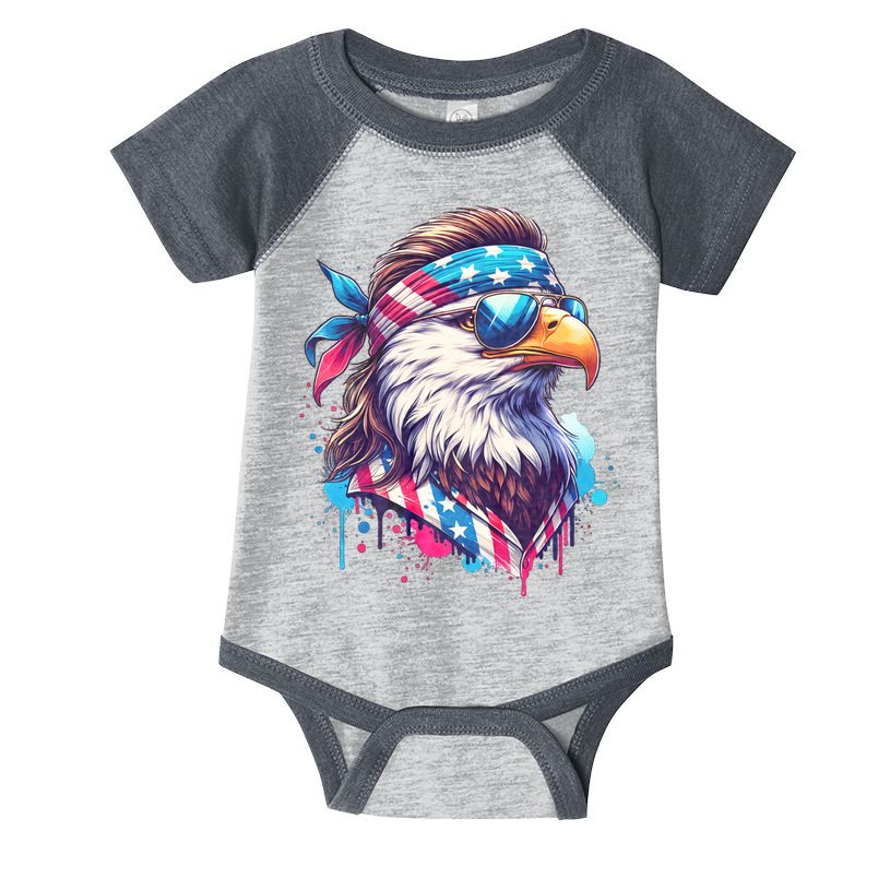 4th Of July Patriotic Funny Eagle July 4th Usa Murica Infant Baby Jersey Bodysuit