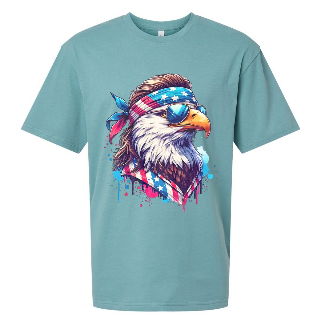 4th Of July Patriotic Funny Eagle July 4th Usa Murica Sueded Cloud Jersey T-Shirt