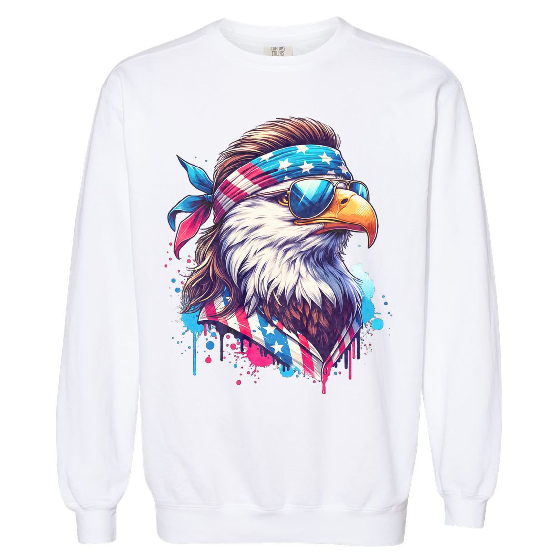 4th Of July Patriotic Funny Eagle July 4th Usa Murica Garment-Dyed Sweatshirt