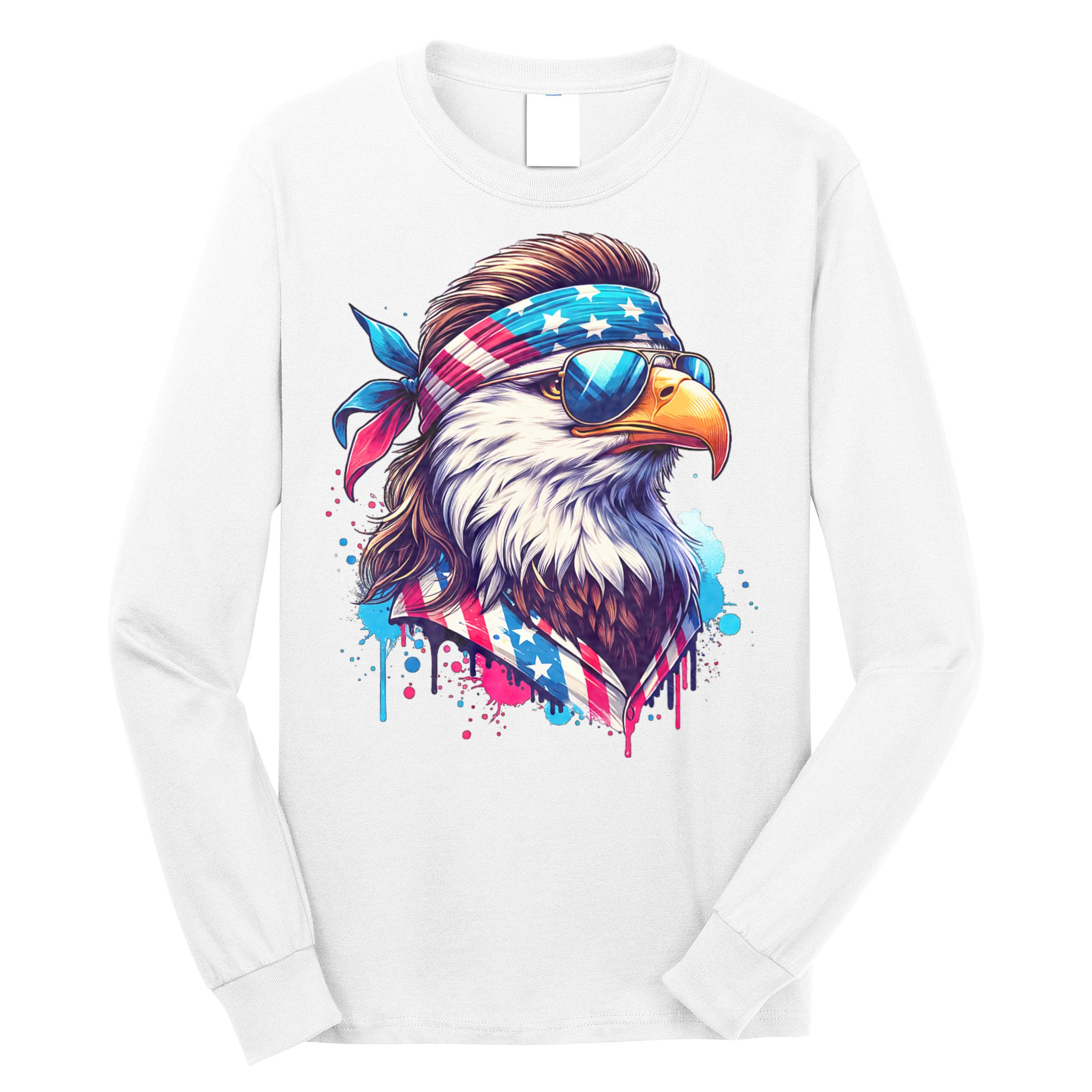 4th Of July Patriotic Funny Eagle July 4th Usa Murica Long Sleeve Shirt