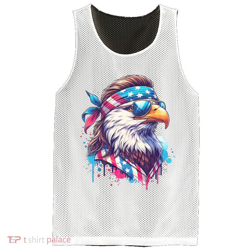 4th Of July Patriotic Funny Eagle July 4th Usa Murica Mesh Reversible Basketball Jersey Tank