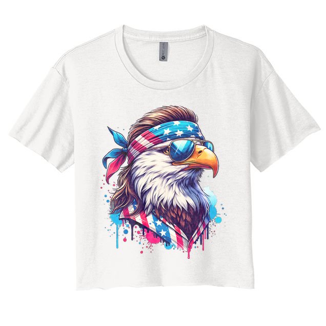 4th Of July Patriotic Funny Eagle July 4th Usa Murica Crop Top