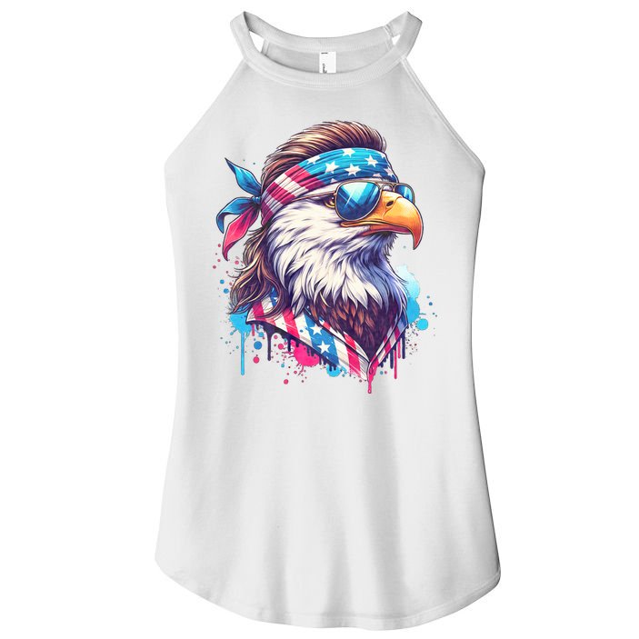 4th Of July Patriotic Funny Eagle July 4th Usa Murica Women's Perfect Tri Rocker Tank