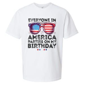 4th Of July 2024 Everyone In America Parties On My Birthday Sueded Cloud Jersey T-Shirt