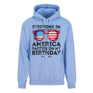 4th Of July 2024 Everyone In America Parties On My Birthday Unisex Surf Hoodie