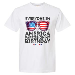 4th Of July 2024 Everyone In America Parties On My Birthday Garment-Dyed Heavyweight T-Shirt