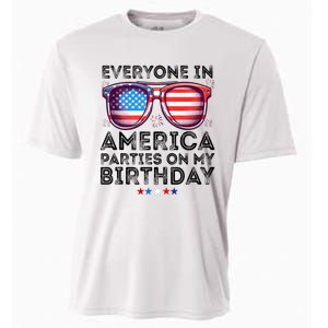 4th Of July 2024 Everyone In America Parties On My Birthday Cooling Performance Crew T-Shirt