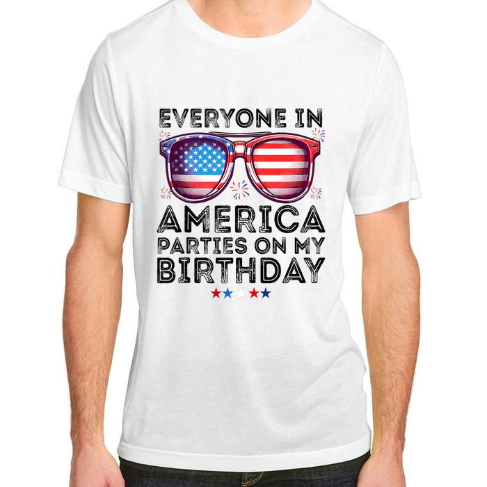 4th Of July 2024 Everyone In America Parties On My Birthday Adult ChromaSoft Performance T-Shirt