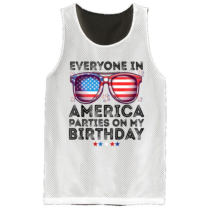 4th Of July 2024 Everyone In America Parties On My Birthday Mesh Reversible Basketball Jersey Tank