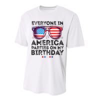 4th Of July 2024 Everyone In America Parties On My Birthday Performance Sprint T-Shirt