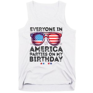 4th Of July 2024 Everyone In America Parties On My Birthday Tank Top