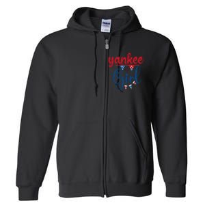 4th Of July Yankee American Flag Fourth Of July Full Zip Hoodie