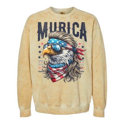 4th Of July Patriotic Funny Eagle July 4th Usa Murica Colorblast Crewneck Sweatshirt