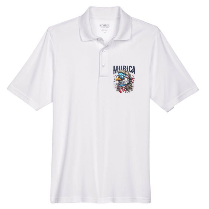 4th Of July Patriotic Funny Eagle July 4th Usa Murica Men's Origin Performance Pique Polo