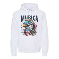 4th Of July Patriotic Funny Eagle July 4th Usa Murica Premium Hoodie