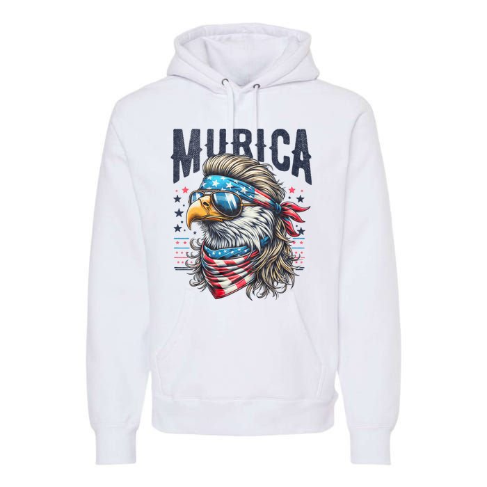 4th Of July Patriotic Funny Eagle July 4th Usa Murica Premium Hoodie