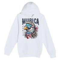 4th Of July Patriotic Funny Eagle July 4th Usa Murica Premium Pullover Hoodie