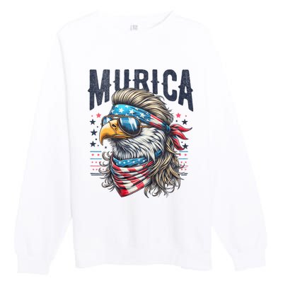 4th Of July Patriotic Funny Eagle July 4th Usa Murica Premium Crewneck Sweatshirt