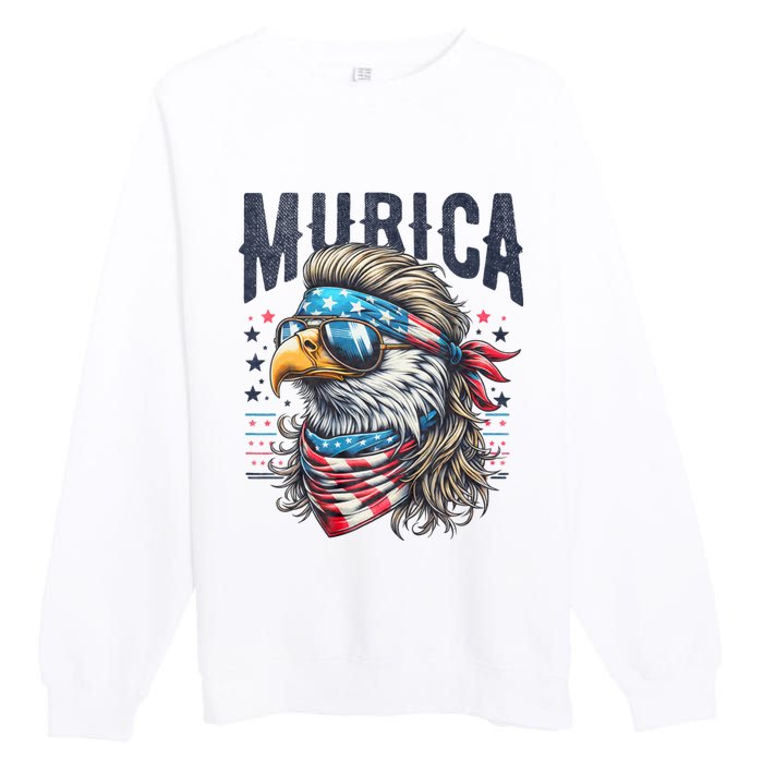 4th Of July Patriotic Funny Eagle July 4th Usa Murica Premium Crewneck Sweatshirt