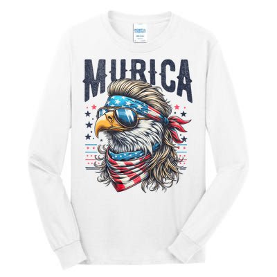 4th Of July Patriotic Funny Eagle July 4th Usa Murica Tall Long Sleeve T-Shirt