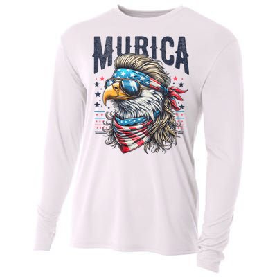 4th Of July Patriotic Funny Eagle July 4th Usa Murica Cooling Performance Long Sleeve Crew