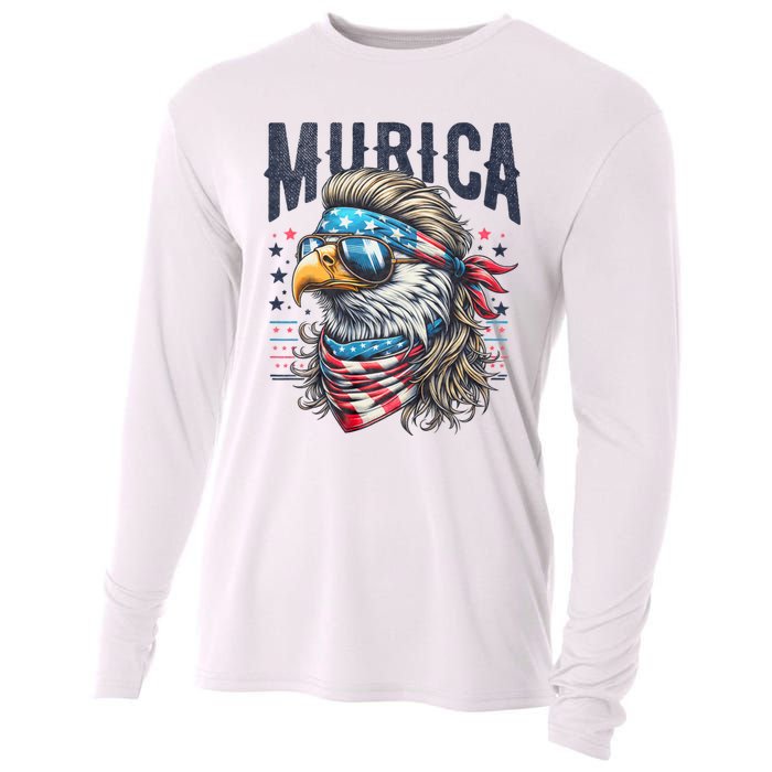 4th Of July Patriotic Funny Eagle July 4th Usa Murica Cooling Performance Long Sleeve Crew