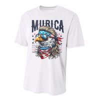 4th Of July Patriotic Funny Eagle July 4th Usa Murica Performance Sprint T-Shirt