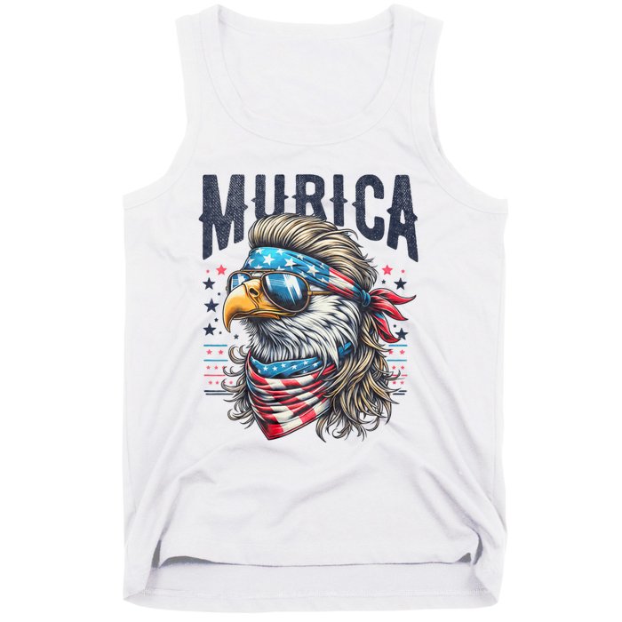 4th Of July Patriotic Funny Eagle July 4th Usa Murica Tank Top