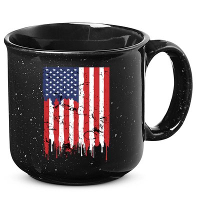 4th Of July American Flag Vintage Design Patriotic 15oz Campfire Ceramic Mug
