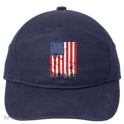 4th Of July American Flag Vintage Design Patriotic 7-Panel Snapback Hat