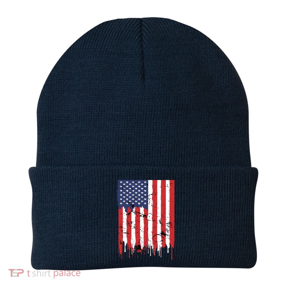4th Of July American Flag Vintage Design Patriotic Beanie