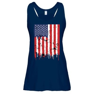 4th Of July American Flag Vintage Design Patriotic Ladies Essential Flowy Tank