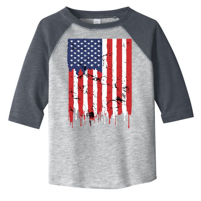4th Of July American Flag Vintage Design Patriotic Toddler Fine Jersey T-Shirt