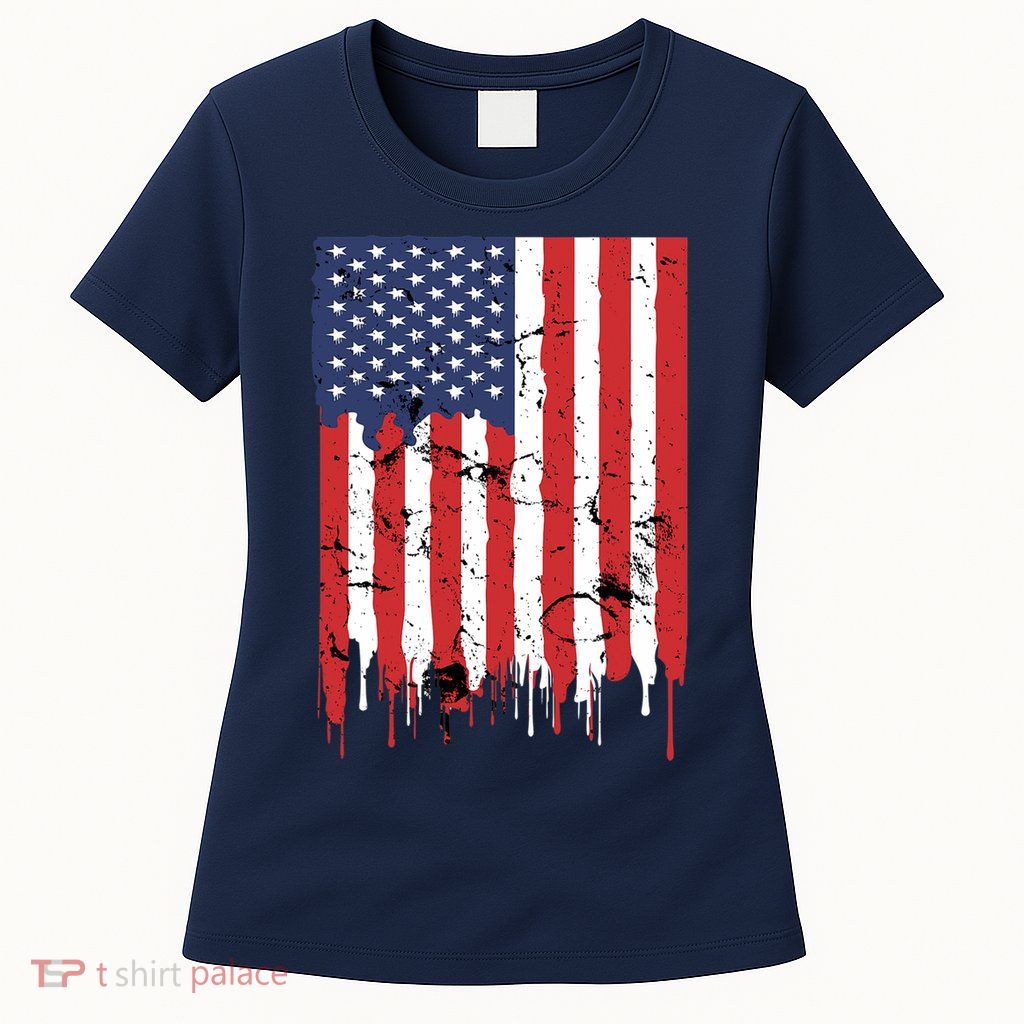 4th Of July American Flag Vintage Design Patriotic Womens T-Shirt