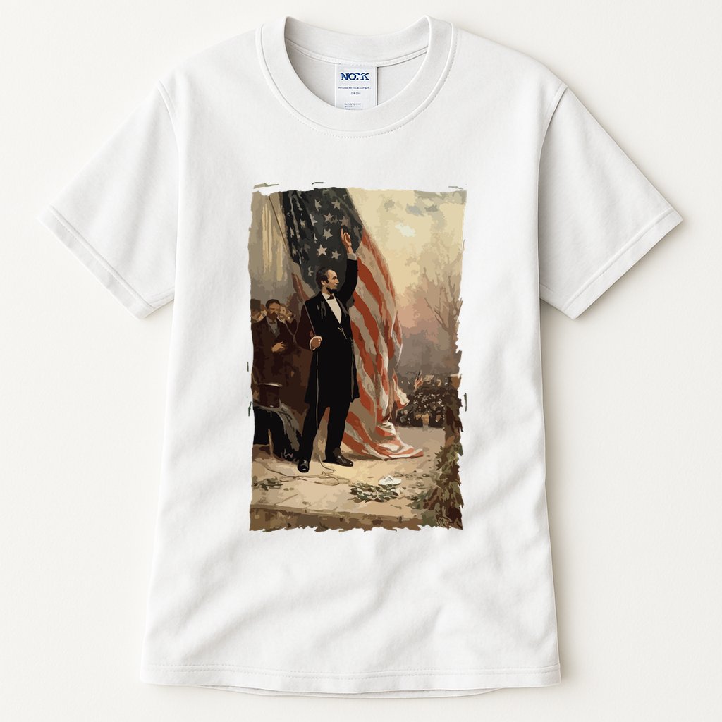 4th Of July Independence Day American Flag Abraham Lincoln Tall T-Shirt