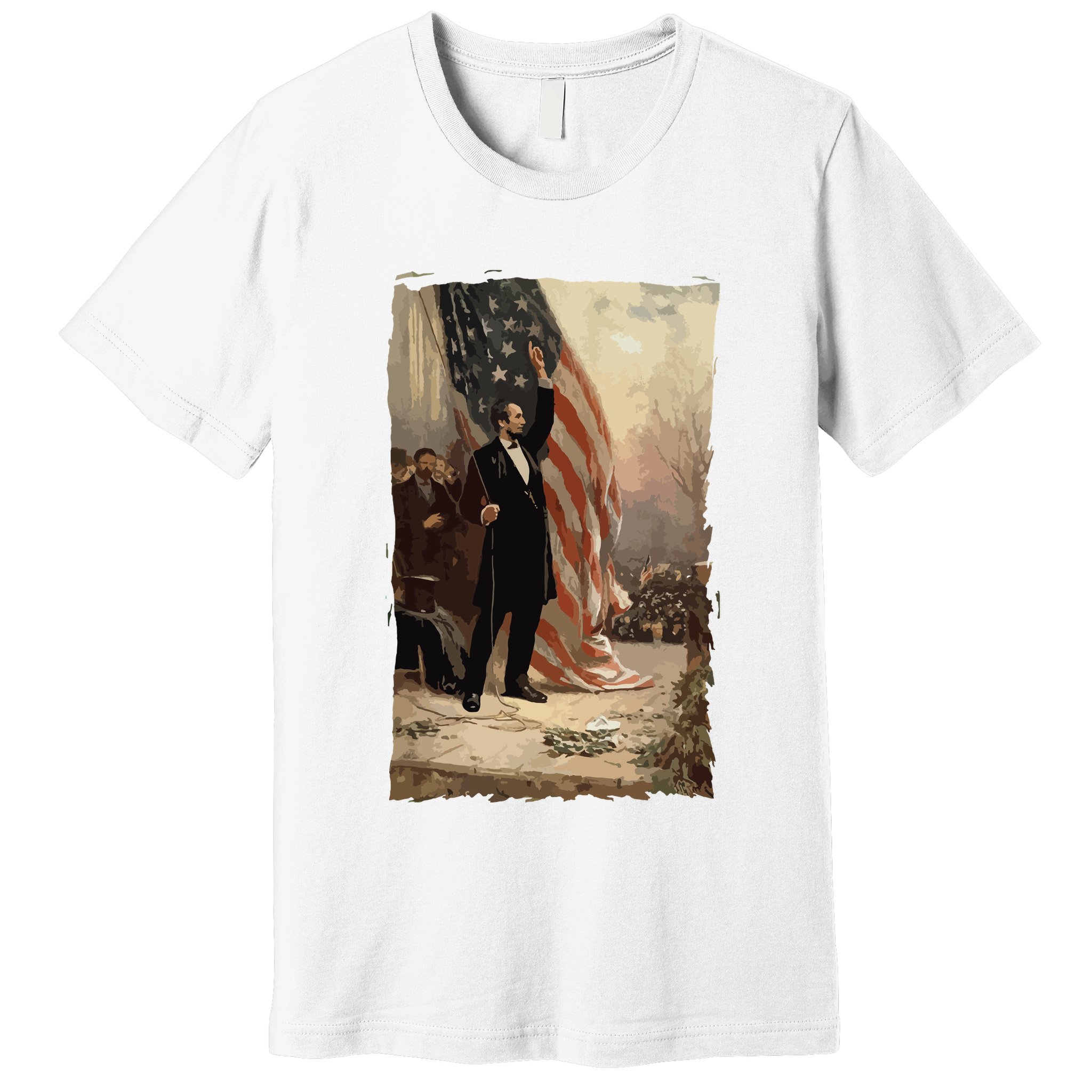 4th Of July Independence Day American Flag Abraham Lincoln Premium T-Shirt